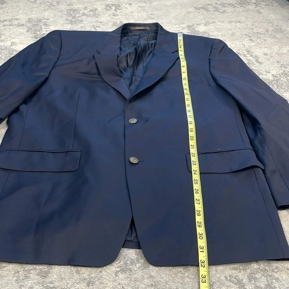 Tasso Elba Navy Blue Wool Blazer Suit Jacket Mens Sz 44R